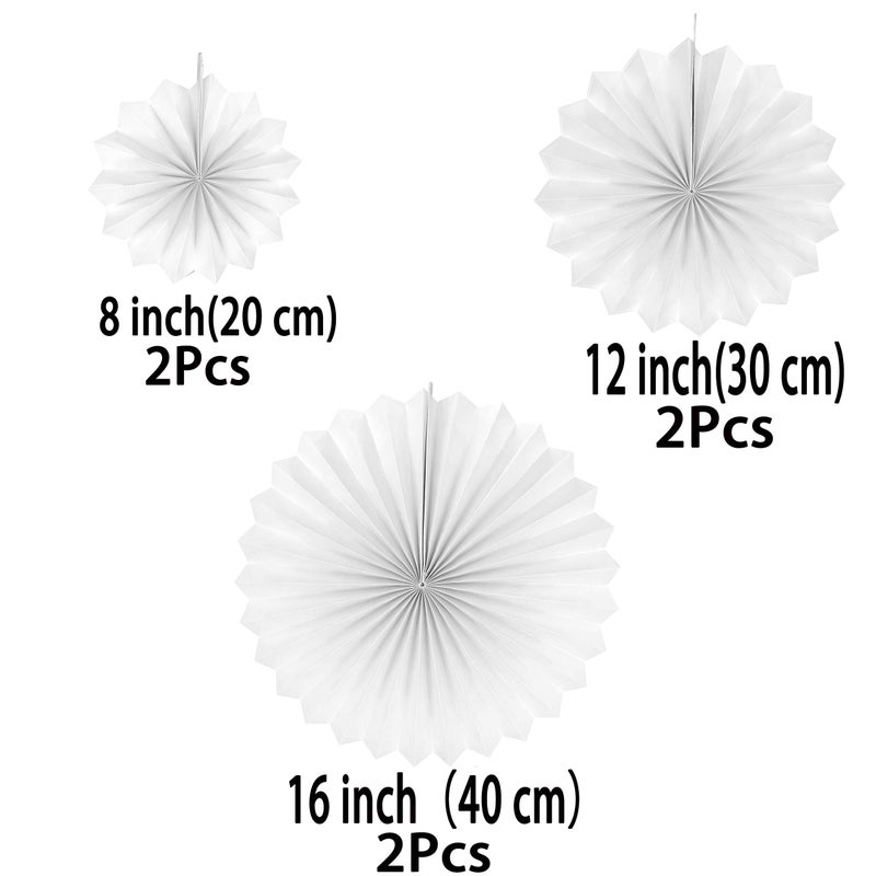 AWESON PARTY White Frozen Party Hanging Decorations - Wonderland 1st Birthday Baby Shower Nursery Wedding Bridal Shower Party Tissue Paper Pom-poms Fans Flowers Photo Booth Backdrops Decorations, 10pc - Image 2